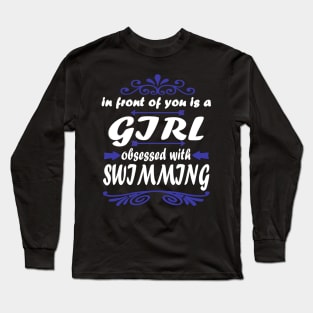 Schwimmen Frauen Geschenk Kraulen Schmetterling Long Sleeve T-Shirt